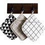 Presine in cotone, set di 3 grandi presine in tessuto, lavabili in lavatrice e durevoli, resistenti al calore, per cucina 7.8"