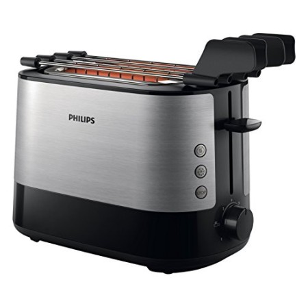 Philips Cucina Viva Collection Tostapane, 730 W, Acciaio Inossidabile, 2 Scomparti, Argento/Nero