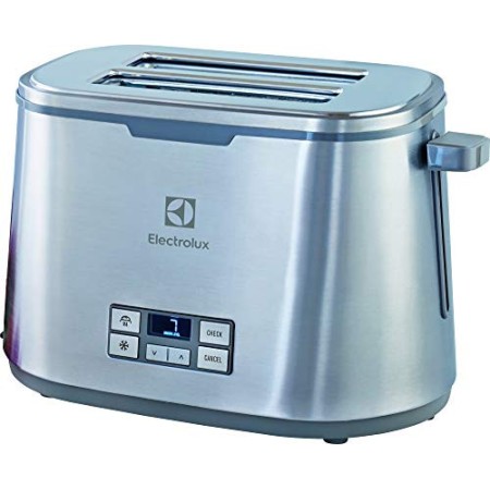 Electrolux EAT7800 Expressionist Digitale Tostapane, Acciaio Inossidabile, 2 Scomparti, Regolazione elettronica a 7 livelli, 980