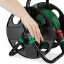 Relaxdays, Nero-Verde Avvolgitubo da 30m, per Giardini, Campeggi o Balconi, Senza Tubo, HxLxP: 39x43x30 cm