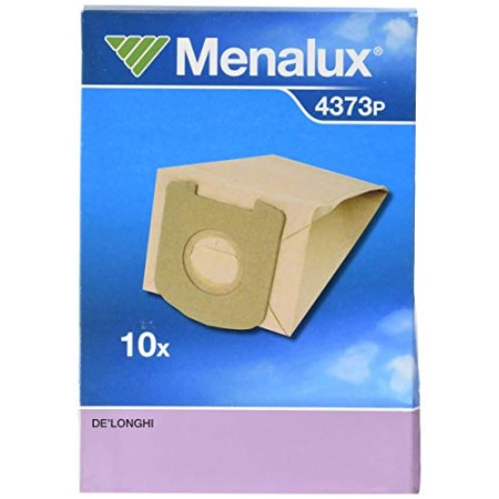 Menalux 4373 P - Sacchetti per aspirapolvere in carta per De Longhi, Colombina e Classe A, 10 pezzi