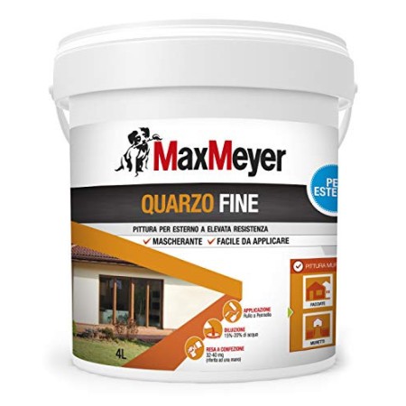 MaxMeyer Pittura per esterni Quarzo Fine BIANCO 4 L