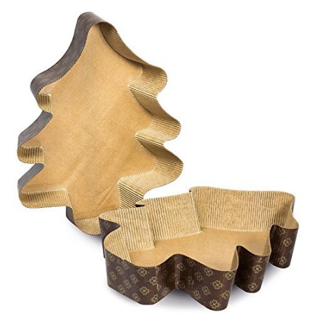 Guardini Monouso, 2 Stampi Albero 25x32cm - quantità max impasto 900gr., carta da forno, Colore beige