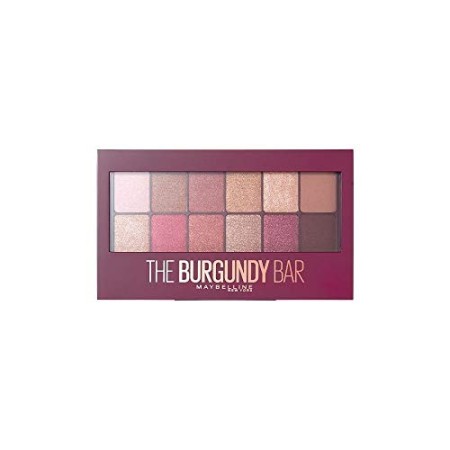 Maybelline New York The Burgundy Bar Palette Ombretti, 12 Colori con Toni dal Nude al Burgundy, Finish Mat