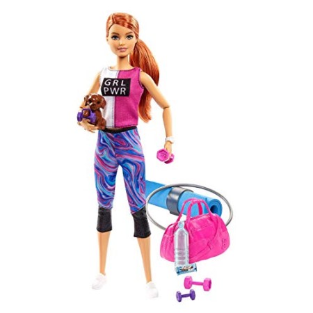 Barbie- Wellness Playset Sport con Bambola e Accessori Giocattolo per Bambini 3+ Anni, Multicolore, GJG57