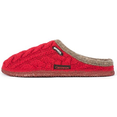 Giesswein Neudau 42471, Pantofole unisex adulto, Rosso (Kirsche), 36