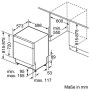 Bosch Elettrodomestici Serie 4 SMU46LS00E Lavastoviglie, Silenceplus, Display a 7 Segmenti, 60 cm, 7.5 L, 46 Decibel, 14 coperti