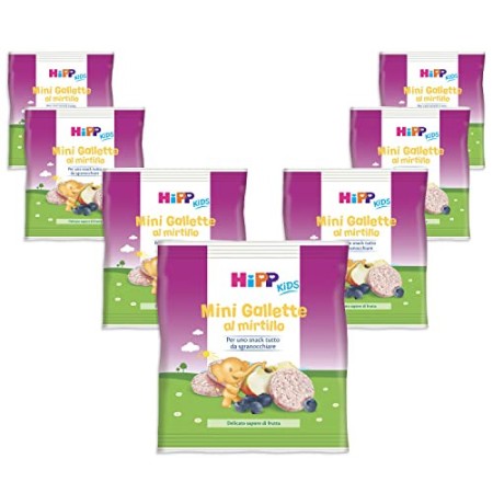 Hipp - Baby Gallette Di Riso Al Mirtillo Bio, 7 Confezioni da 30 G - 210 g
