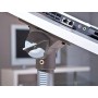 Inter Link Console Porta PC con Ruote Truciolare, Bianco e Nero