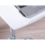 Inter Link Console Porta PC con Ruote Truciolare, Bianco e Nero