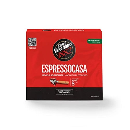 Caffè Vergnano 1882 Caffè Macinato Espressocasa - 8 confezioni da 500 gr (totale 4 Kg)