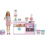 Barbie La Pasticceria Playset con Bambola Bionda, Isola per Cucinare, Forno e Accessori, Giocattolo per Bambini 4+ Anni