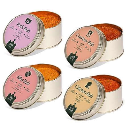 Multi Pack Rub per Barbecue - 4 Confezioni di Rubs - 4 x 70gr - Spezie barbecue