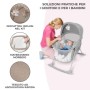 Kinderkraft Lettino da Campeggio LOVI, Culla a Dondolo, Cappottina, Materasso, Pieghevole, per Neonati, 0-15 Kg, Beige