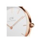 Daniel Wellington Petite Dover Orologio Donna, 28mm, in NATO, Bianco/Oro Rosato