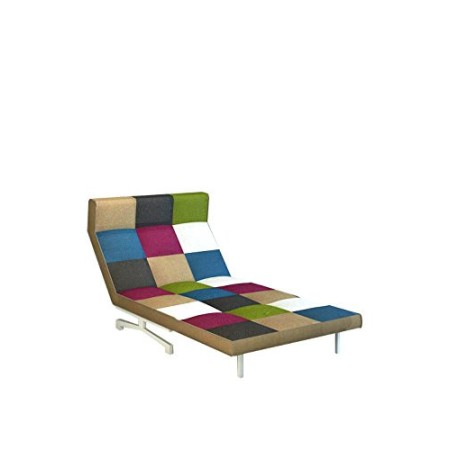 Tuoni Super Poltrona, Metallo Laccato a Base, Tessuto, Fantasia Multicolor, 1 Pezzo, metallo, manuale