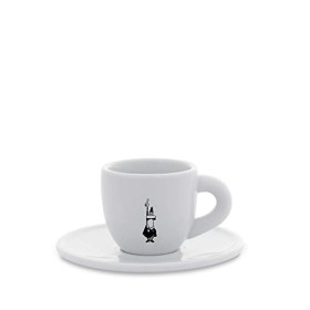 Bialetti Y0TZ097 Tazzina Moka Istituzionale (con Piattino), Porcellana