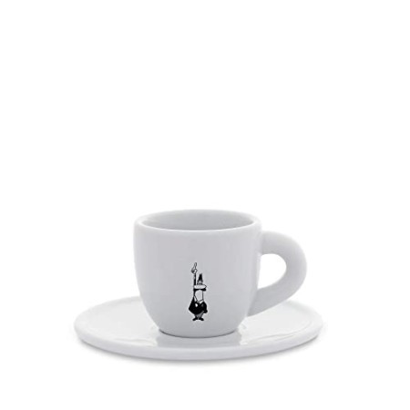 Bialetti Y0TZ097 Tazzina Moka Istituzionale (con Piattino), Porcellana