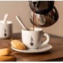 Bialetti Y0TZ097 Tazzina Moka Istituzionale (con Piattino), Porcellana
