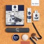 Nivea Men Gentlemans Basics, set regalo con balsamo dopobarba, schiuma da barba, crema e asciugamano, set da rasatura per uomo c