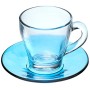 Excelsa Tazze & Co. Confezione 6 Tazze caffè Colorate cl 9, Trasparente/Multicolore, 6.5x6.5x5.6 cm, 6 unità