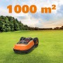 Worx WR147E L 1000 m2 - Tosaerba robot da 20 V, batteria agli ioni di litio 2,0 Ah, ricarica rapida, controllo APP, basso rumore