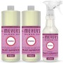 Mrs Meyer's Clean Day Set Pulito, 1 Spray Multisuperficie + 2 Detergente Concentrato Multisuperficie, Fragranza Peonia, Prodotti