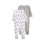 Name It Nbnnightsuit 2p W/f Noos Pigiama, Multicolore (Weiß Bright White), 56 (Pacco da 2) Unisex-Bimbi