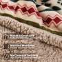 Catalonia - Coperta natalizia in stile sherpa, 130 x 150 cm, motivo natalizio, calda e soffice, coperta decorativa per letto e d