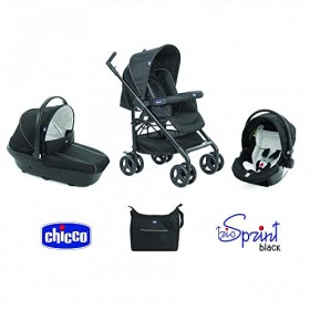 Chicco Trío Sprint Sistema da Viaggio/Passeggino 3 in 1, con Navicella/Passeggino/Auto, Beige (Sandshell), Collezione 2018