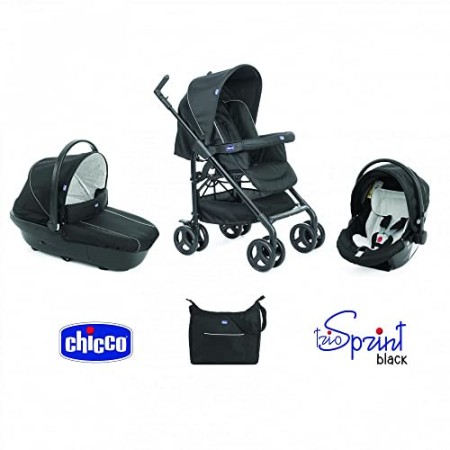 Chicco Trío Sprint Sistema da Viaggio/Passeggino 3 in 1, con Navicella/Passeggino/Auto, Beige (Sandshell), Collezione 2018