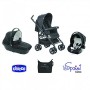Chicco Trío Sprint Sistema da Viaggio/Passeggino 3 in 1, con Navicella/Passeggino/Auto, Beige (Sandshell), Collezione 2018