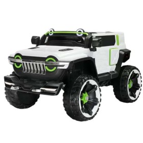FP-TECH Auto ELETTRICA per Bambini Macchina Jeep 2 POSTI 4WD 12V con Telecomando USB MP3 (Bianco)