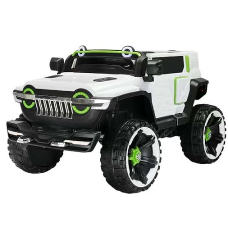 FP-TECH Auto ELETTRICA per Bambini Macchina Jeep 2 POSTI 4WD 12V con Telecomando USB MP3 (Bianco)