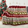 Catalonia - Coperta natalizia in stile sherpa, 130 x 150 cm, motivo natalizio, calda e soffice, coperta decorativa per letto e d