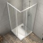 Ogomondo Box Cabina Doccia Angolare Corner Due Ante Scorrevoli Cristallo Temprato Trasparente