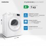 Samsung DV70M50201W Asciugatrice 7 kg, 60 x 60 x 85 cm, Bianco con Oblò Bianco
