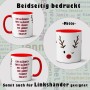 Tazza con un vin brulé. Con renna, divertente scrittura, Natale, punch, bicchiere per vin brulé, mercatino di Natale, tazza pu