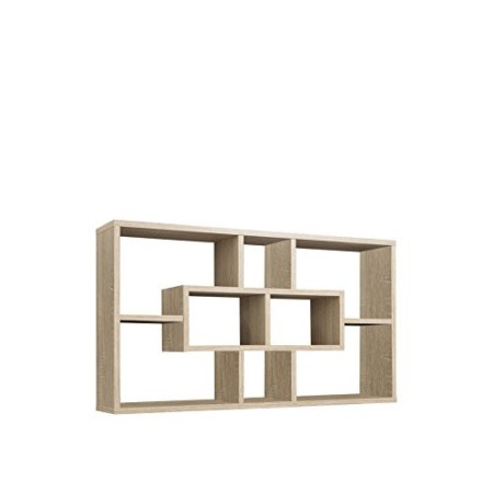 13Casa - Liberty B6 - Libreria a muro. Dim: 85x16x47,5 h cm. Col: Rovere. Mat: Nobilitato., beige