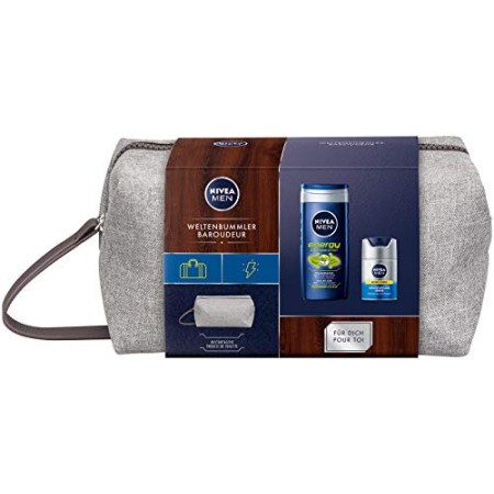 Nivea Men, set regalo da viaggio per uomini con doccia e cura del viso, set da viaggio per uomo curato