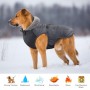Idepet Giacca per cani Cappotto caldo, Tuta da sci per animali resistente all'acqua, Abbigliamento per cani riflettente antivent
