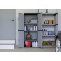 Adventa Armadio in Resina con Ripiani 2 Ante, (Interno/Esterno), Grigio Nero, 68x39,5x168