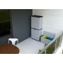 Adventa Armadio in Resina con Ripiani 2 Ante, (Interno/Esterno), Grigio Nero, 68x39,5x168