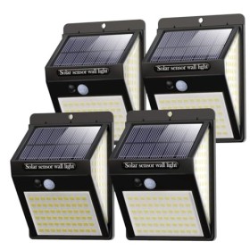 Luci solari per esterni, 140 LED, Litogo, versione 2020, per esterni con sensore di movimento, 1200 mAh, impermeabili, 800 lm, 3