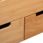 Relaxdays Portaoggetti da Scrivania, 6 Scomparti, 2 Cassetti, Cancelleria Ufficio, bambù, Studio, 26x33x13,5 cm,Naturale, 1 pz