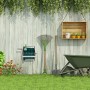 Relaxdays Avvolgitubo da Giardino, Senza Tubo, Acciaio Inox & Metallo, da Terra & a Muro, HLP 30,5x45x36,5 cm, Argento