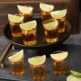 100 Bicchieri da Shot in Plastica Rigida con Eleganti Glitter Dorati, 60ml - USA e Getta Monouso & Riutilizzabile| Bicchierini p
