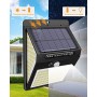 Luci solari per esterni, 140 LED, Litogo, versione 2020, per esterni con sensore di movimento, 1200 mAh, impermeabili, 800 lm, 3