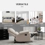 homcom Poltrona Relax Moderna per Soggiorno con Schienale Reclinabile Manuale in Tessuto Beige 79x92x97cm