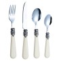 Exzact Set Posate Avorio per Panna 24 pz, Acciaio Inossidabile con Manico Dettagliato, Tradizionale, Elegante, Stile Vintage/Ant